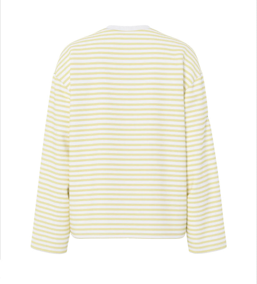PIECES - SADIE LS TOP - BRIGHT WHITE/FRENCH VANILLA