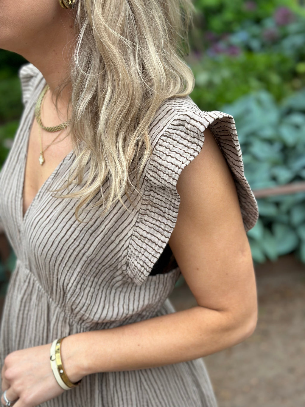 JÖRLEVIK - STRIPE DRESS - COFFEE