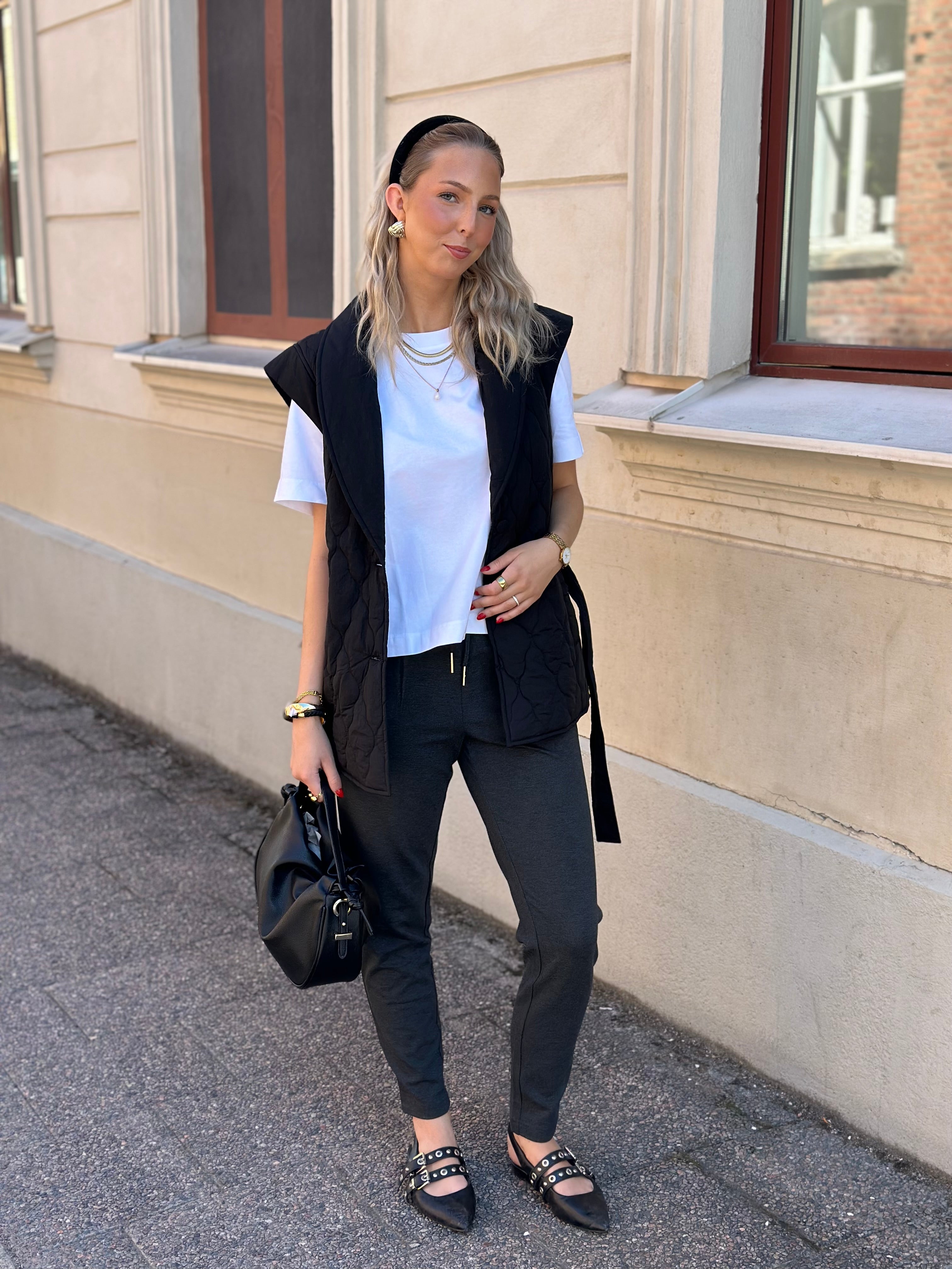 ONLY - POPTRASH PANT - DARK GREY MELANGE