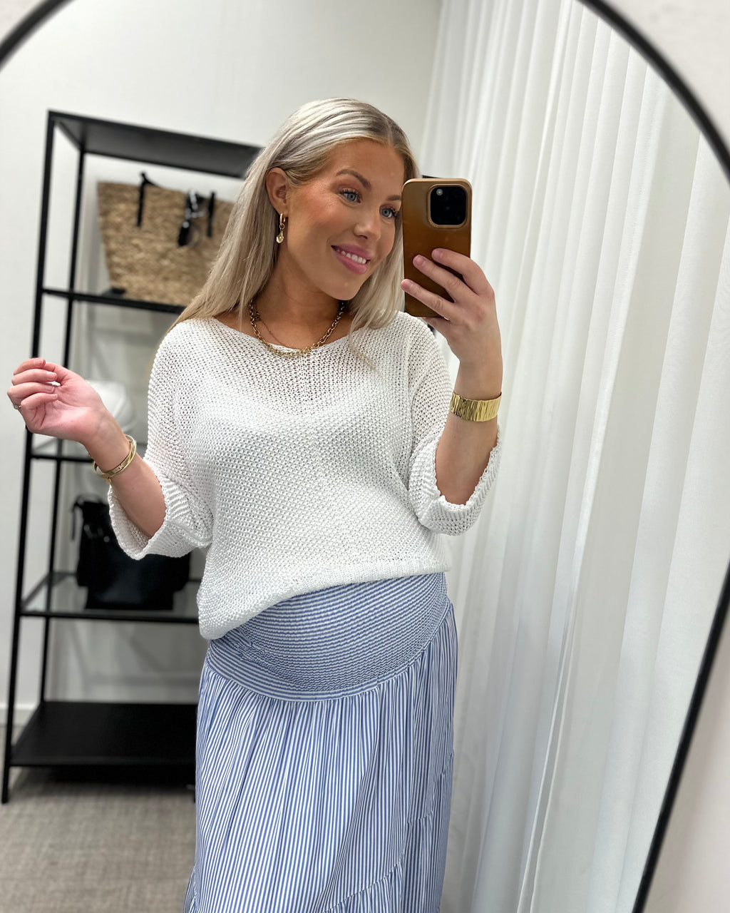 MARTA - STICKAD TRÖJA 7010 - WHITE