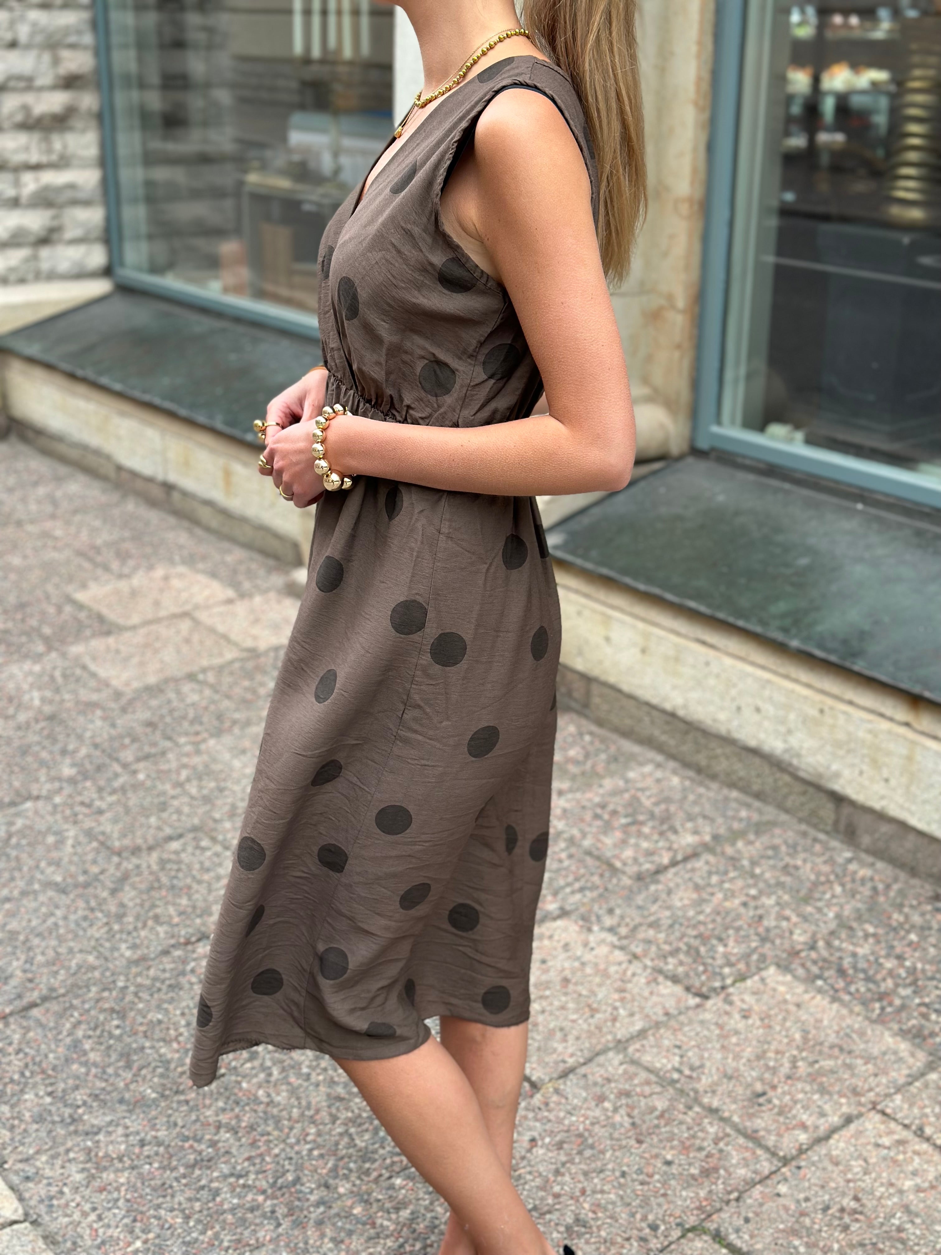 MARTA - LINETTA DRESS 23126 - NROWN/DOT