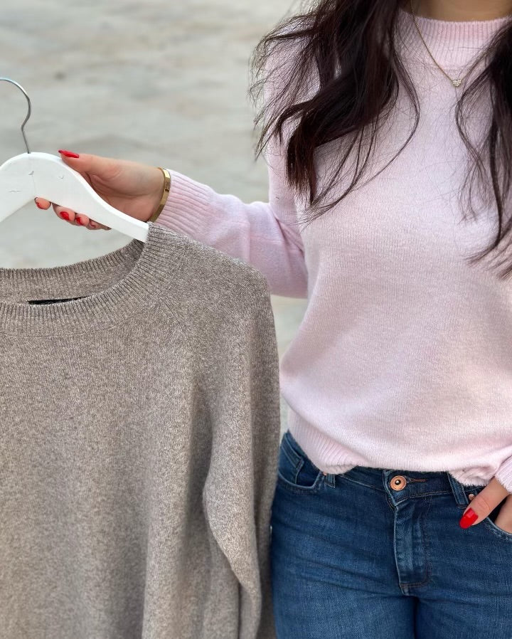 VERO MODA - DOFFY LS O-NECK BLOUSE - MOON ROCK