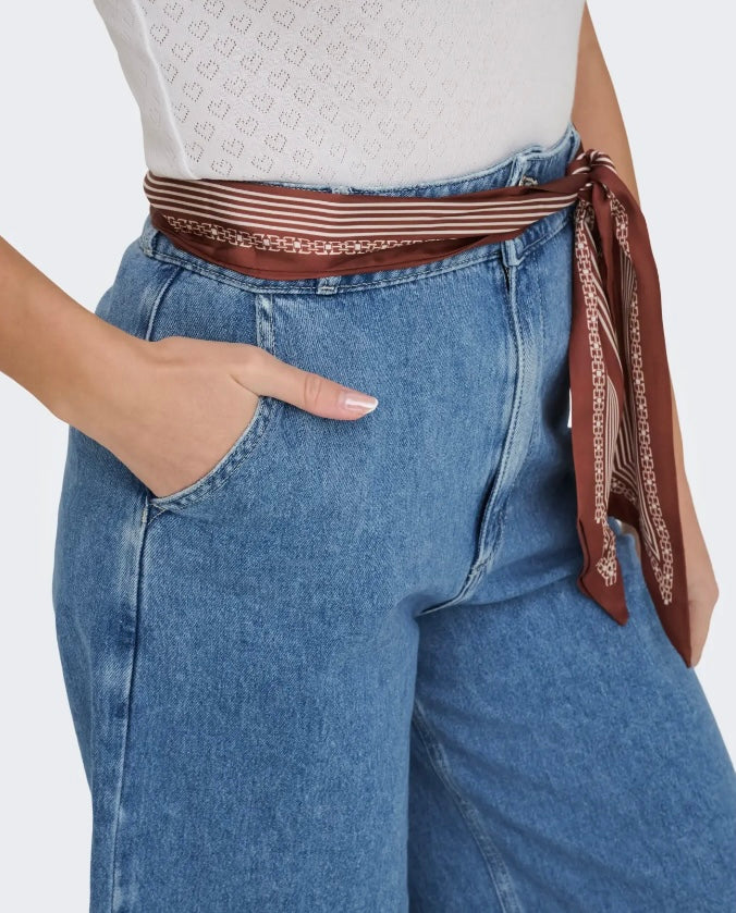 ONLY - DAVINA MW LONG SHORTS - MEDIUM BLUE DENIM