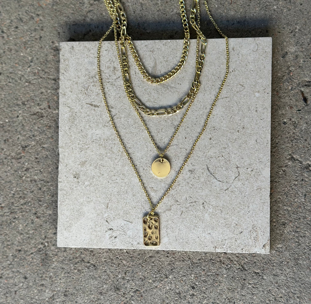 PIECES - OKIA COMBI NECKLACE - GULD