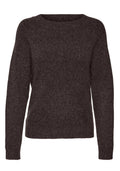 VEROMODA - DOFFY LS O-NECK BLOUSE - CHOCOLATE TORTE