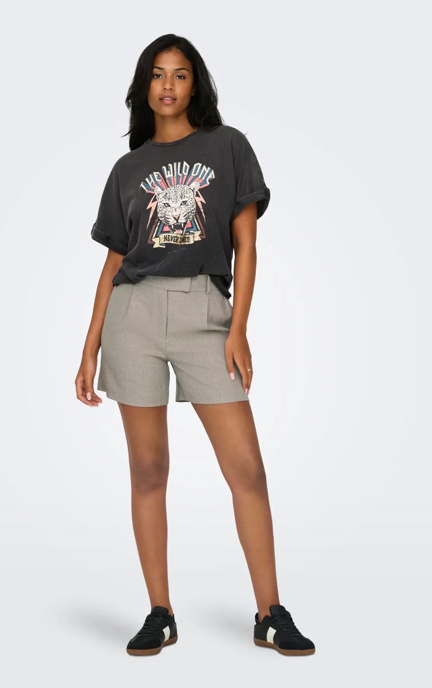 ONLY - LINDA HW MEL SHORTS - FUNG/MELANGE