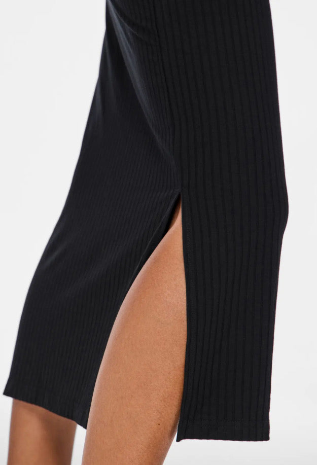 PIECES - KAYLE MW MIDI SKIRT - BLACK