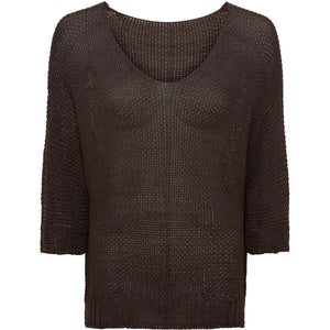 MARTA - STICKAD TRÖJA 7010 - BROWN