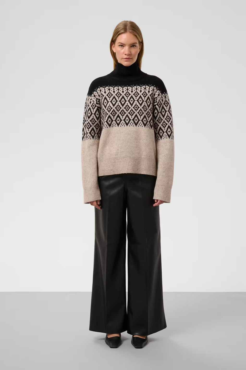 SOAKED - KAYLEE WIDE LONG PANTS - BLACK