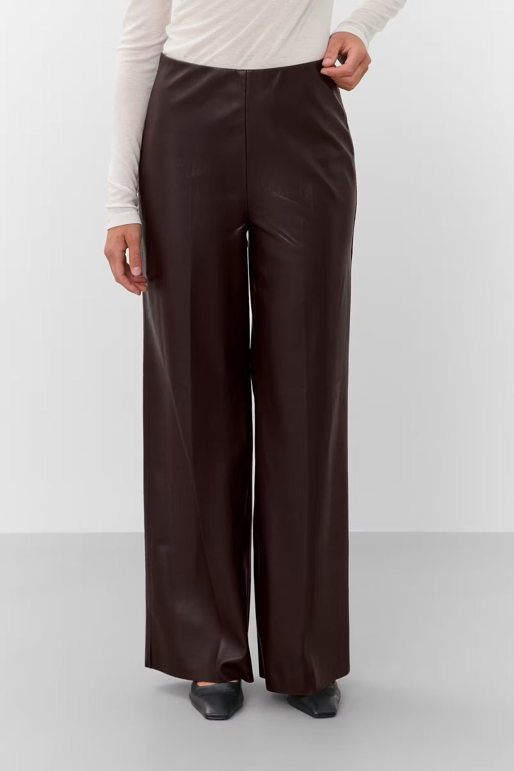 SOAKED - KAYLEE WIDE LONG PANTS - CHOCOLATE TORTE