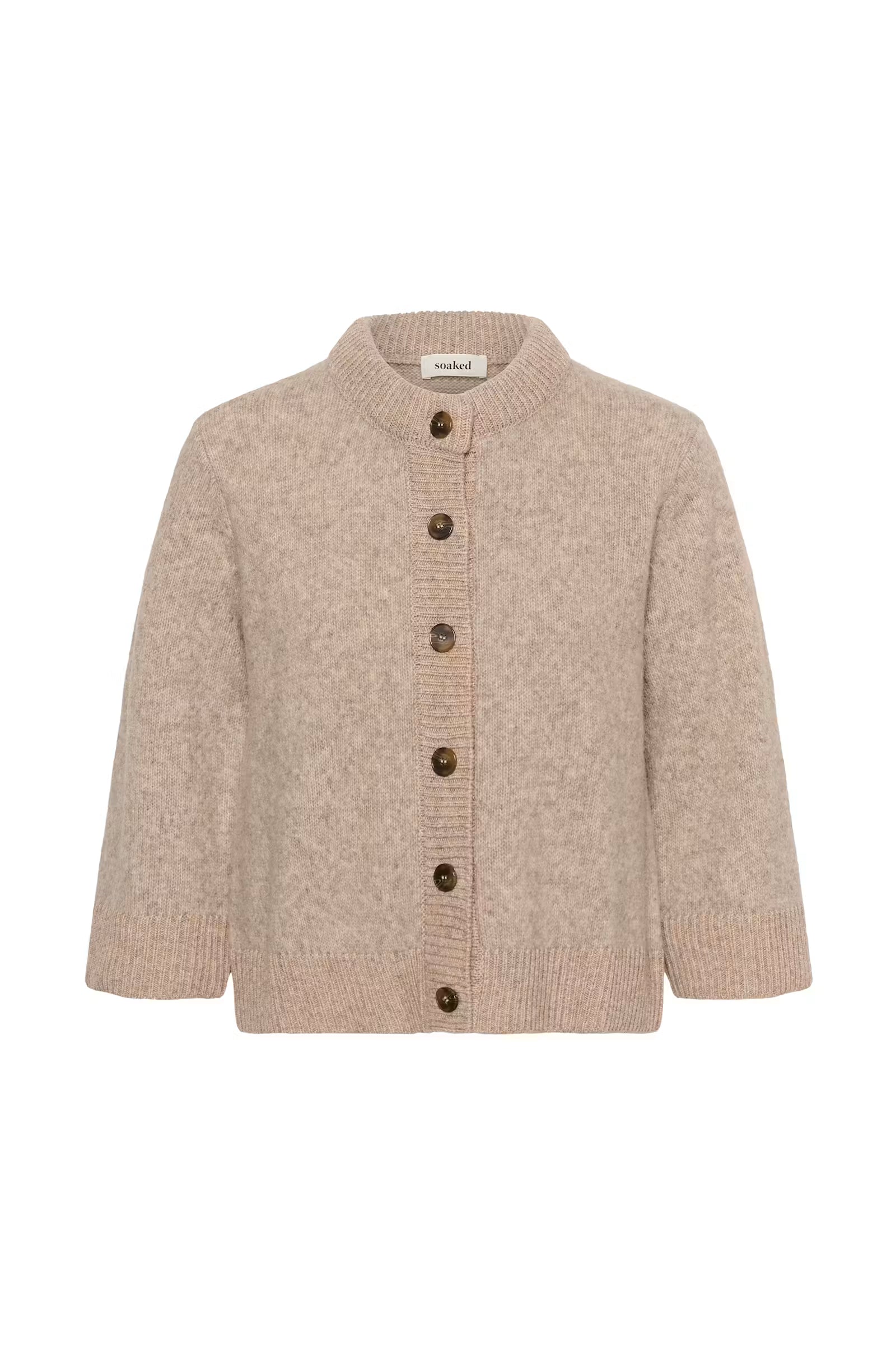SOAKED - IDALIA CARDIGAN 30409424 - WALNUT MELANGE