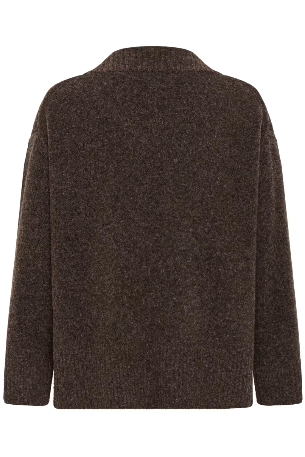 SOAKED - BEAN V-NECK PULLOVER - CHOCOLATE BROWN MELANGE