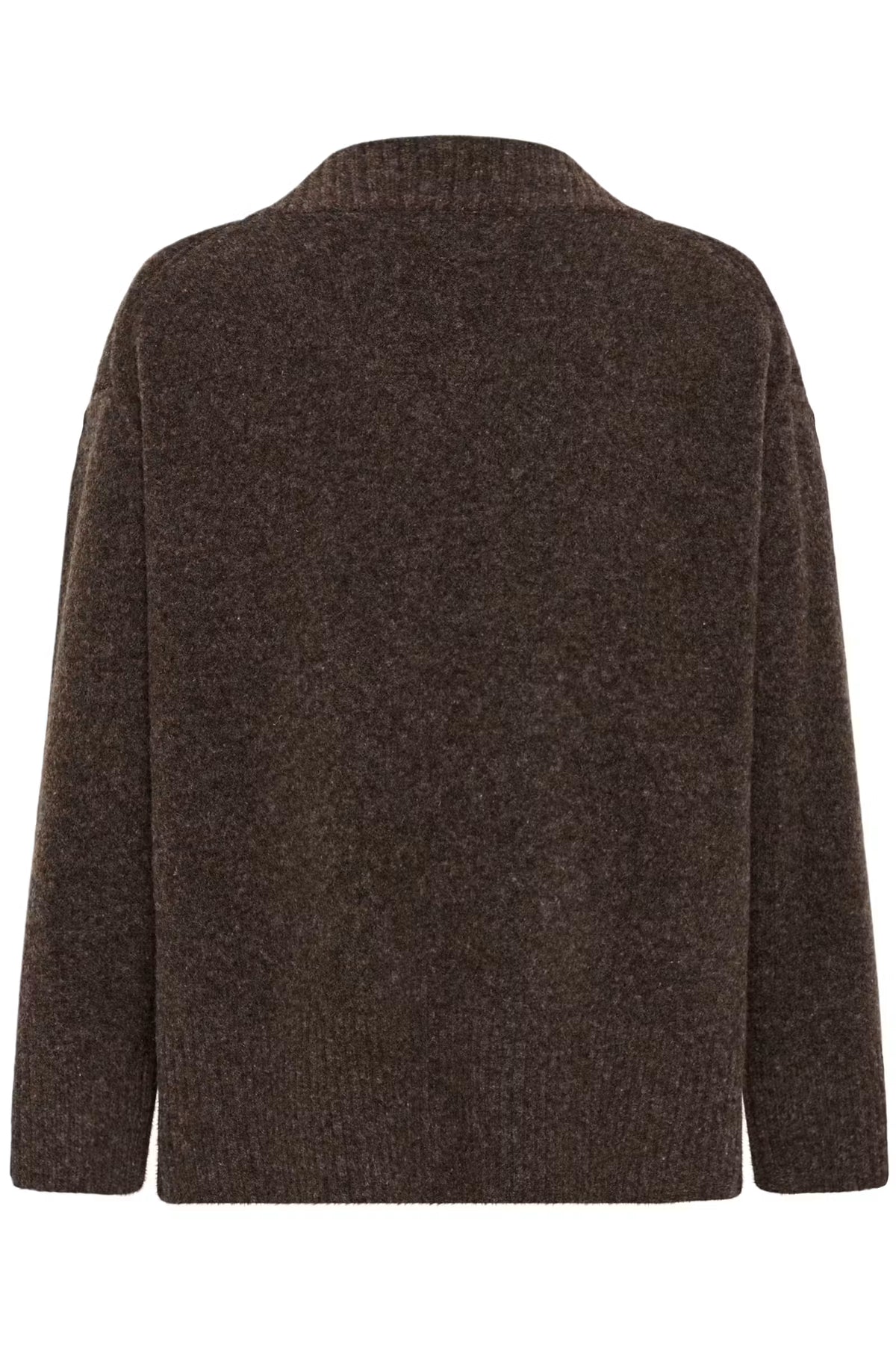 SOAKED - BEAN V-NECK PULLOVER - CHOCOLATE BROWN MELANGE
