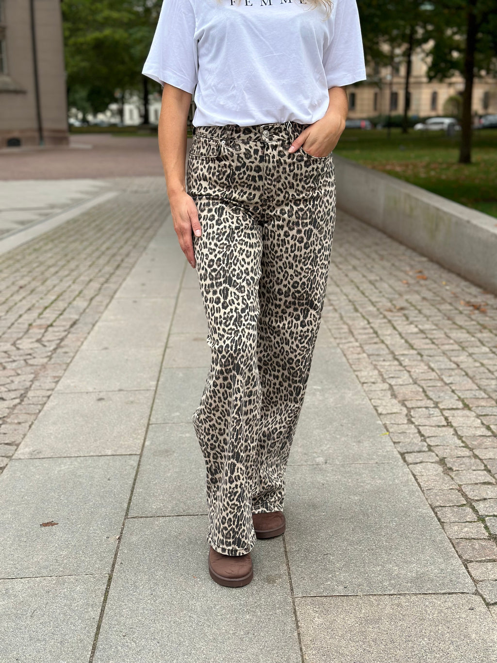 ONLY - MADISON BLUSH HW LEO WIDE - WASHED BLACK/LEO