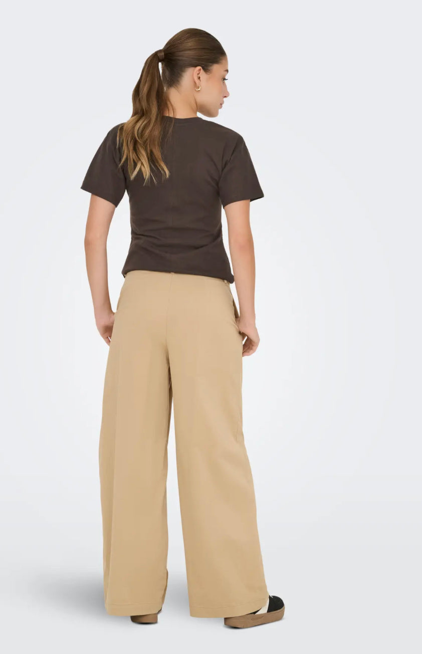 ONLY - MARIE LIFE S/S RUCHING TOP - SEAL BROWN