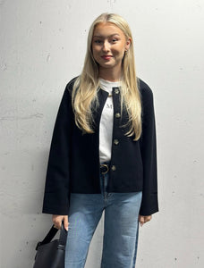 ONLY - ELBA LIFE SCARF JACKET - BLACK/W.ROSE LIN