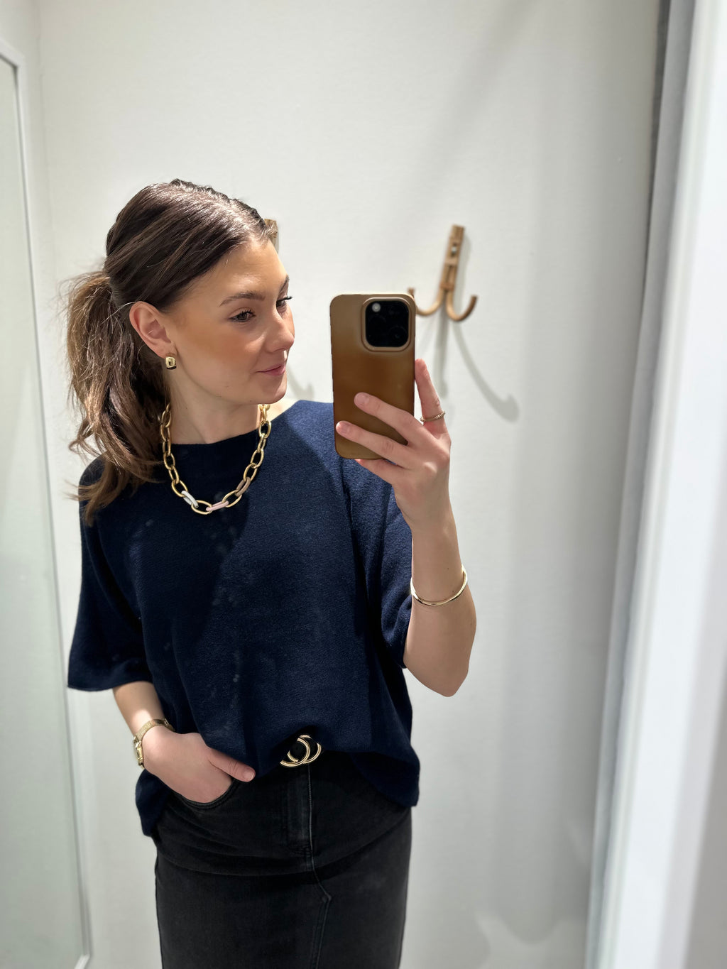 MARTA - STICKAD TRÖJA 5003 - NAVY