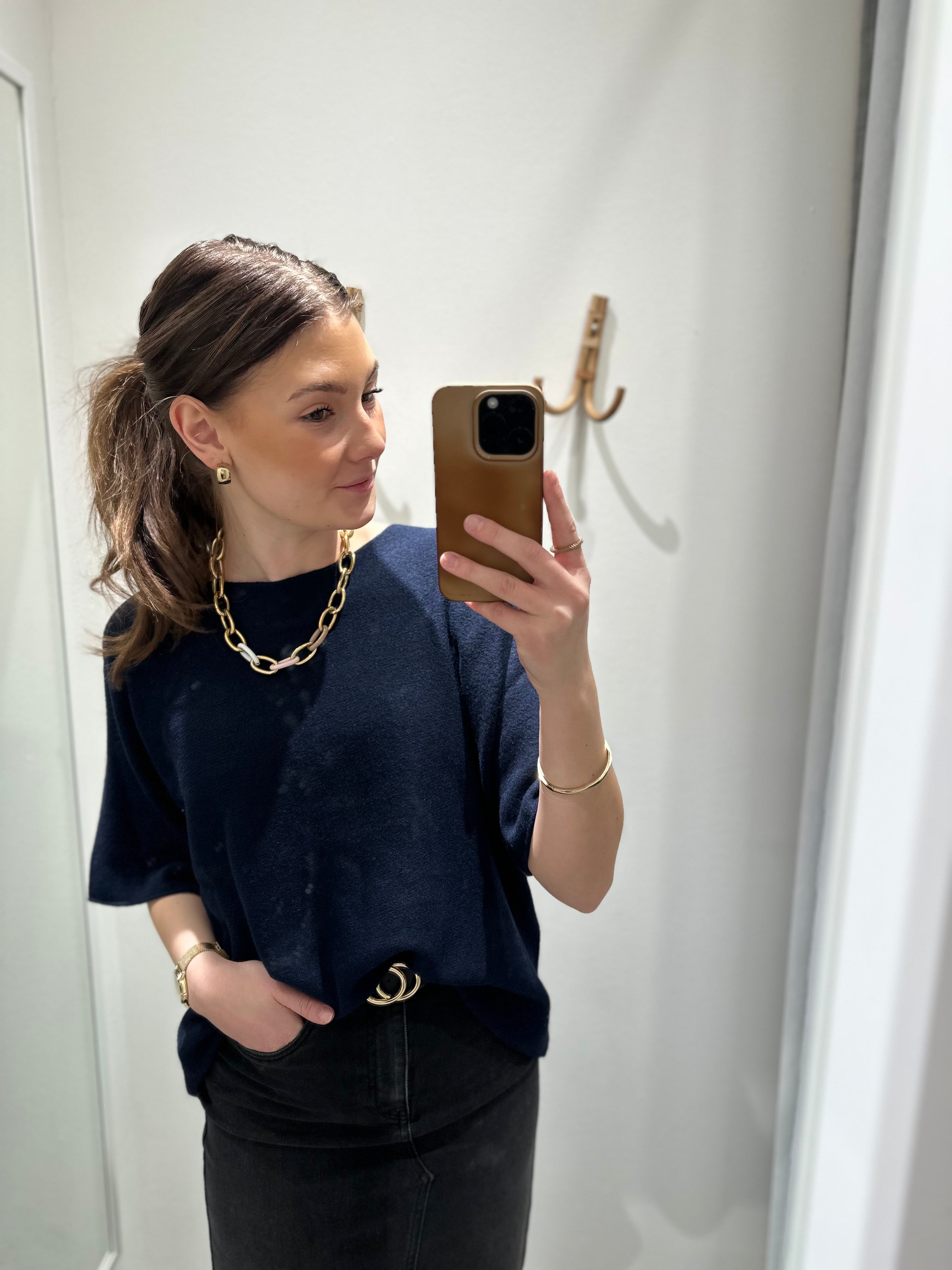 MARTA - STICKAD TRÖJA 5003 - NAVY