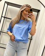 Ladda upp bild till gallerivisning, SELECTED FEMME - VILJA SS PRINTED TEE - CORNFLOWER BLUE/BRIGHT WHITE
