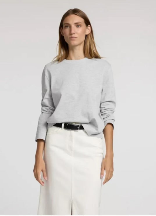 SELECTED FEMME - ESSENTIAL LS ROXY TEE - LIGHT GREY MELANGE