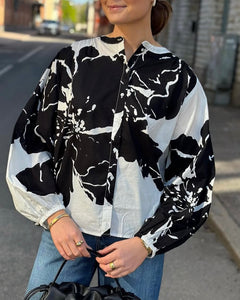 SOAKED - JOANNE SHIRT LS - WHISPER WHITE MEGA FLOWER
