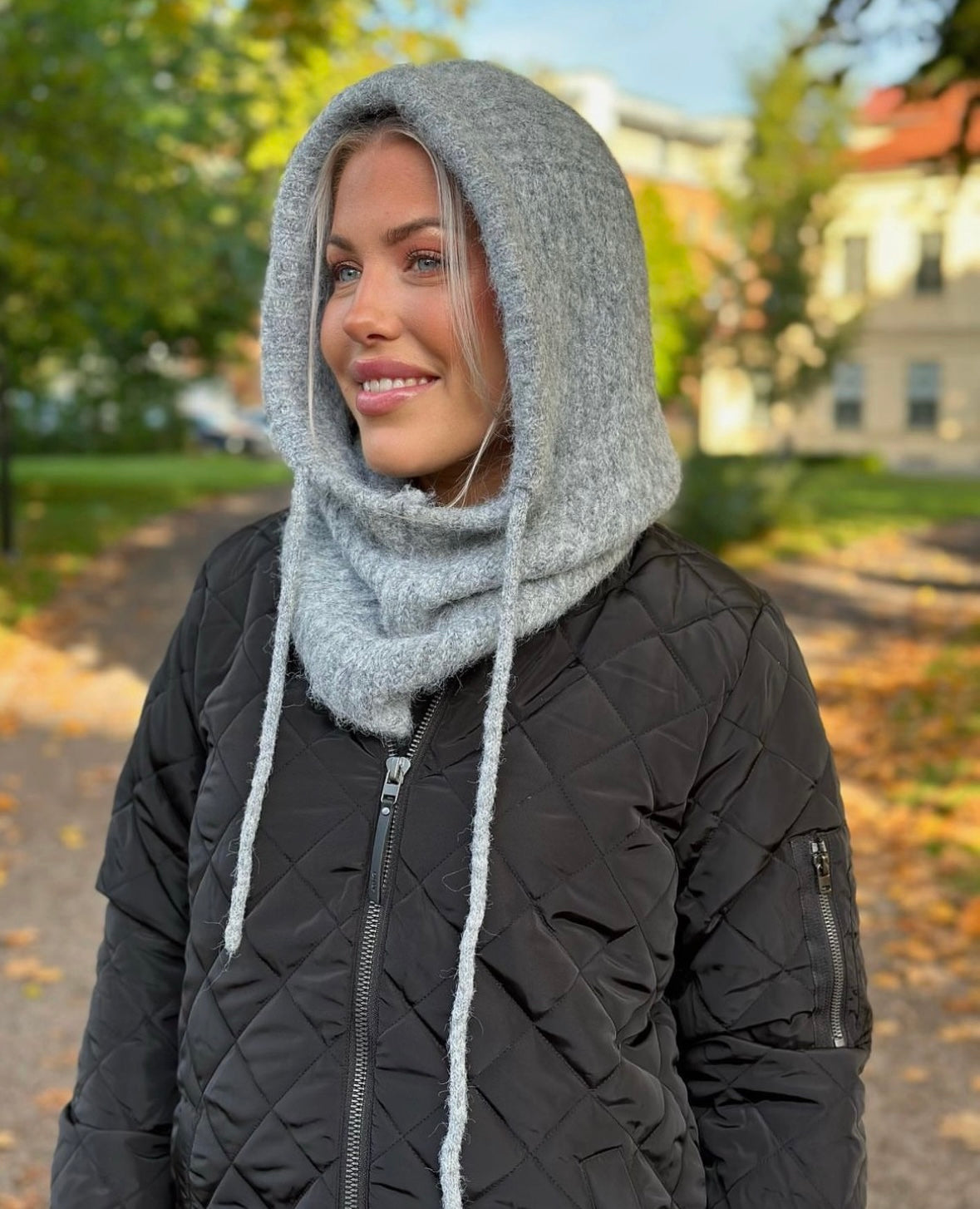 PIECES - NAMBI SNOOD - LIGHT GREY MELANGE