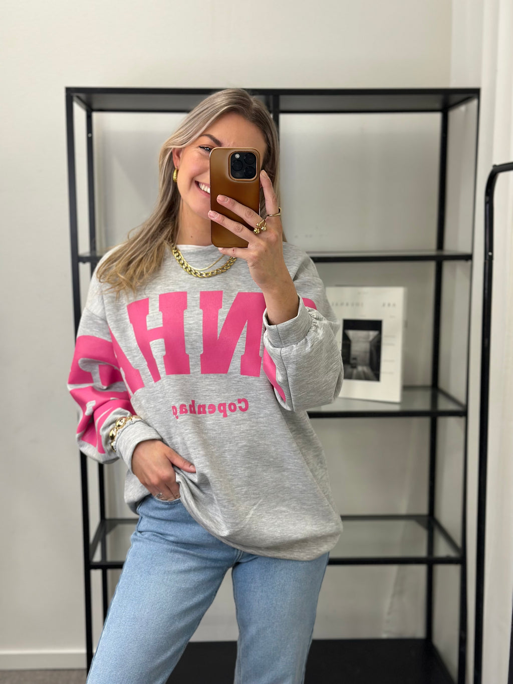 MARTA - HIBISCUS SWEATSHIRT 22659 GREY/PINK