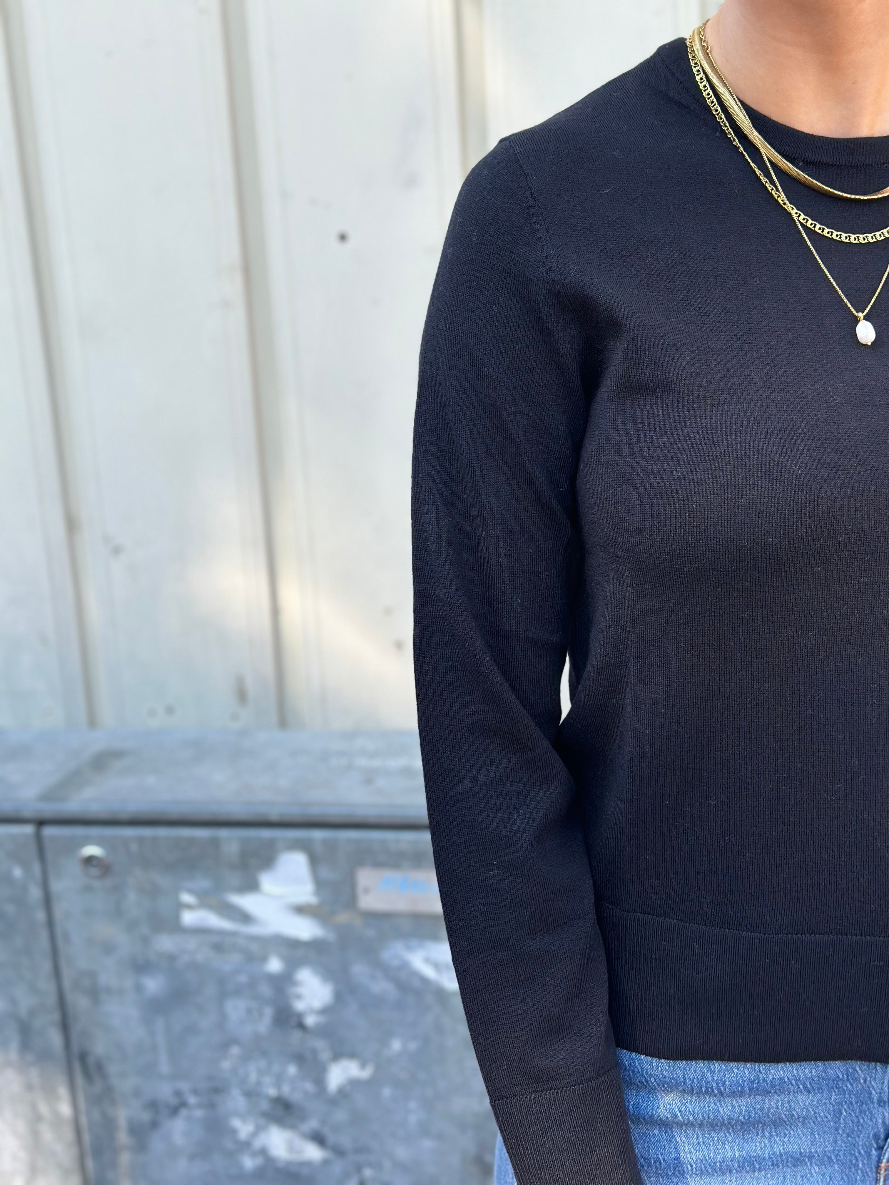 SELECTED FEMME - THEA LS MERINO KNIT - BLACK