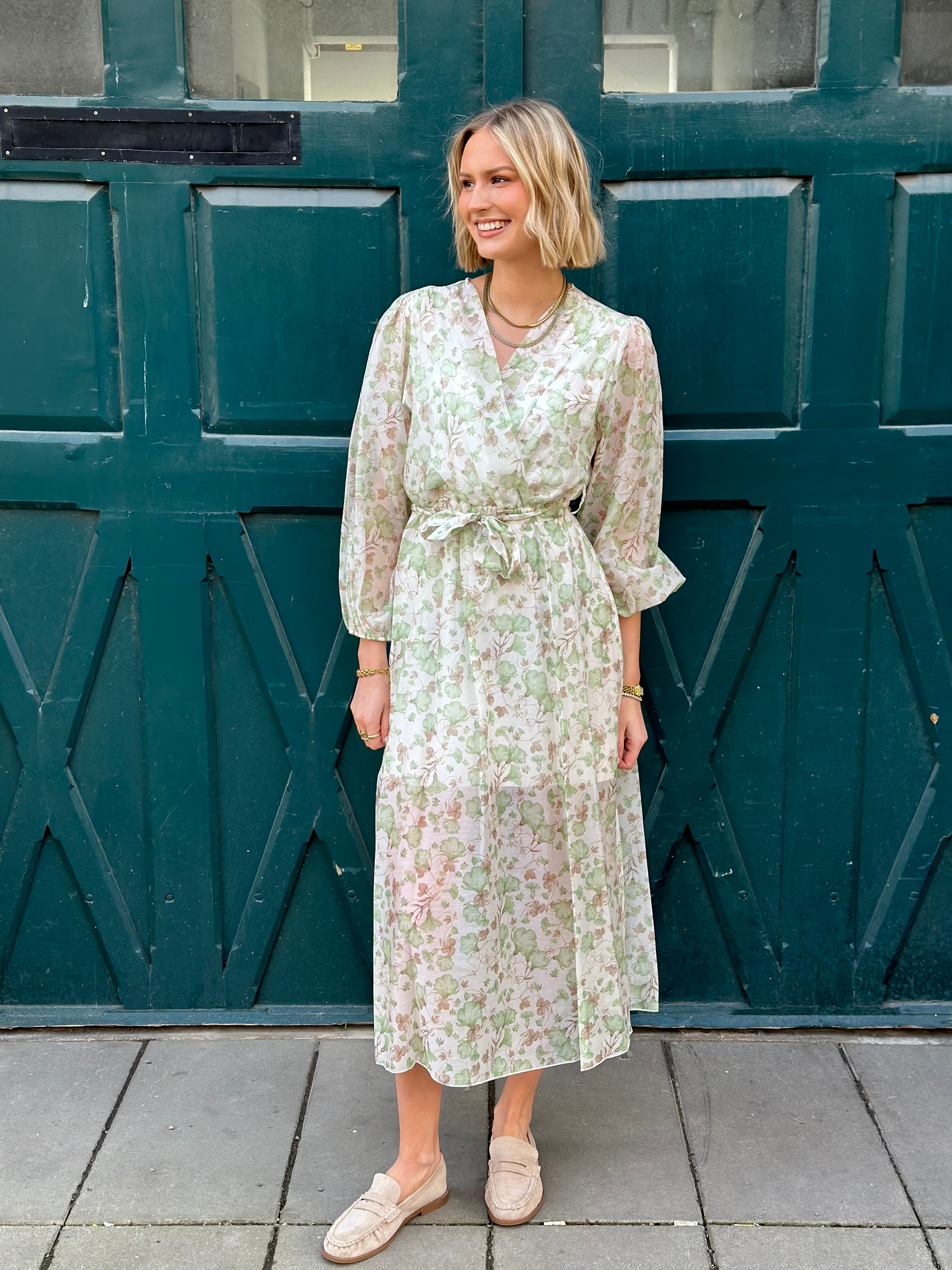 JÖRLEVIK - FLOWER DRESS - GREEN