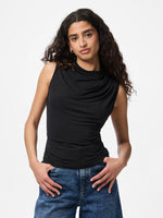 Ladda upp bild till gallerivisning, PIECES - MADISON SL DRAPED TOP - BLACK
