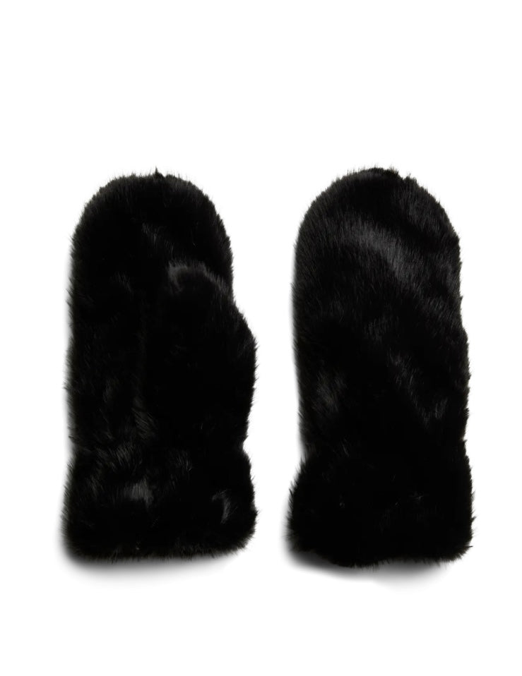 PIECES - JUTLANDIA MITTENS - BLACK