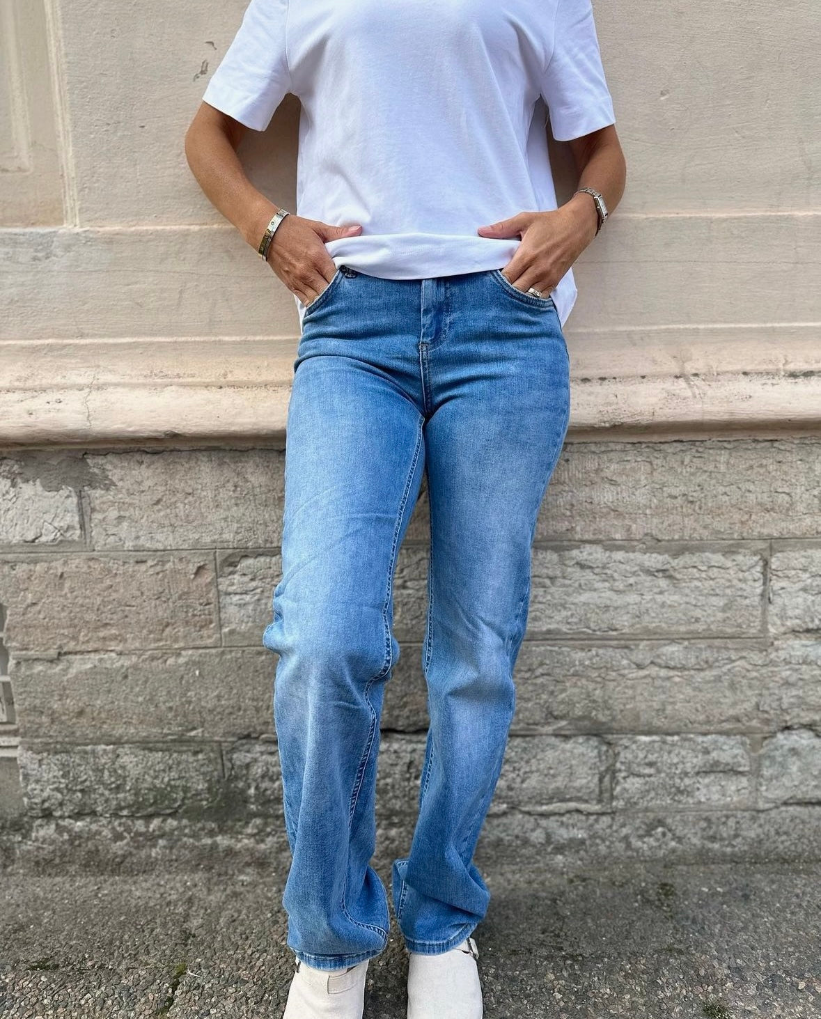 ONLY - BLUSH MID STRAIGHT - MEDIUM BLUE DENIM