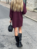 Ladda upp bild till gallerivisning, VEROMODA - NANCY LS FUNNEKNECK DRESS - WINETASTING
