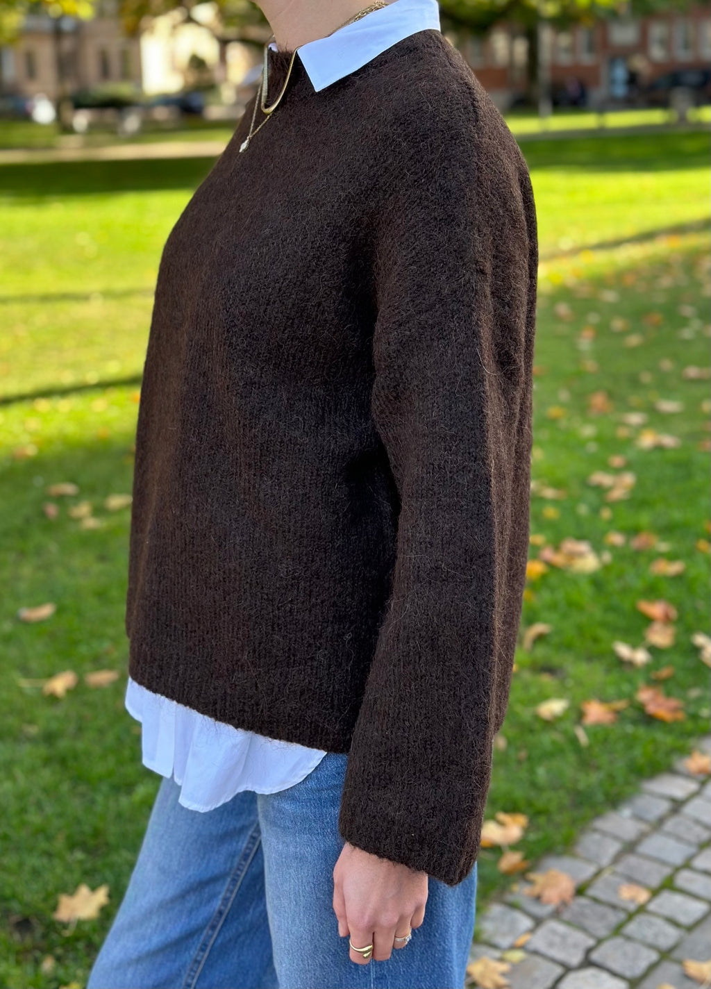 SELECTED FEMME - GABRIELLA LS KNIT NEW O-NECK - DELICIOSO MELANGE