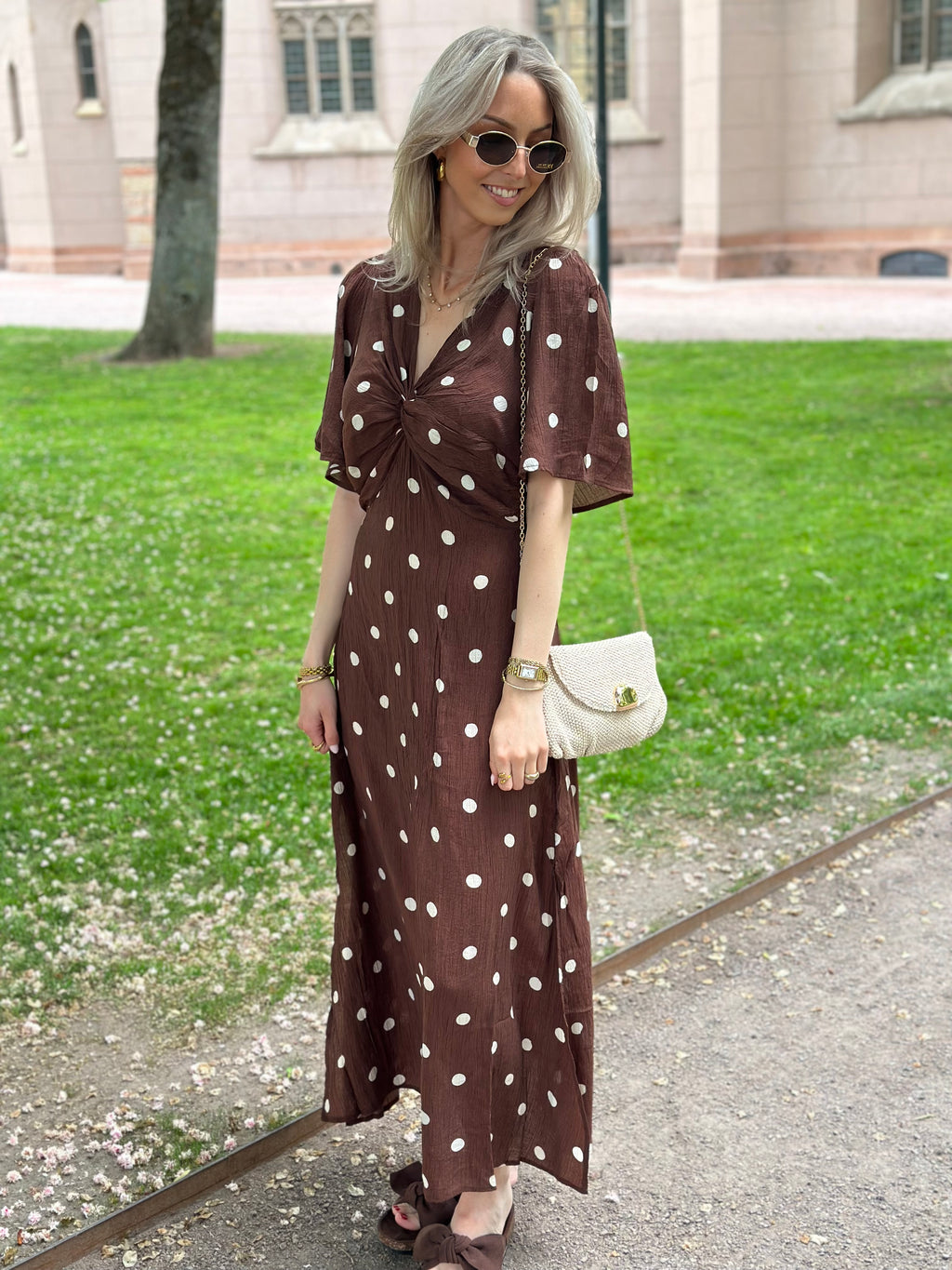 COSY HOUSE - DOT DRESS - BROWN