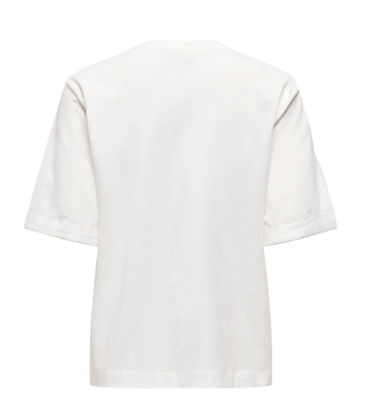 JDY - IDAHO LIFE S/S T-SHIRT - CLOUD DANCER ENJOY