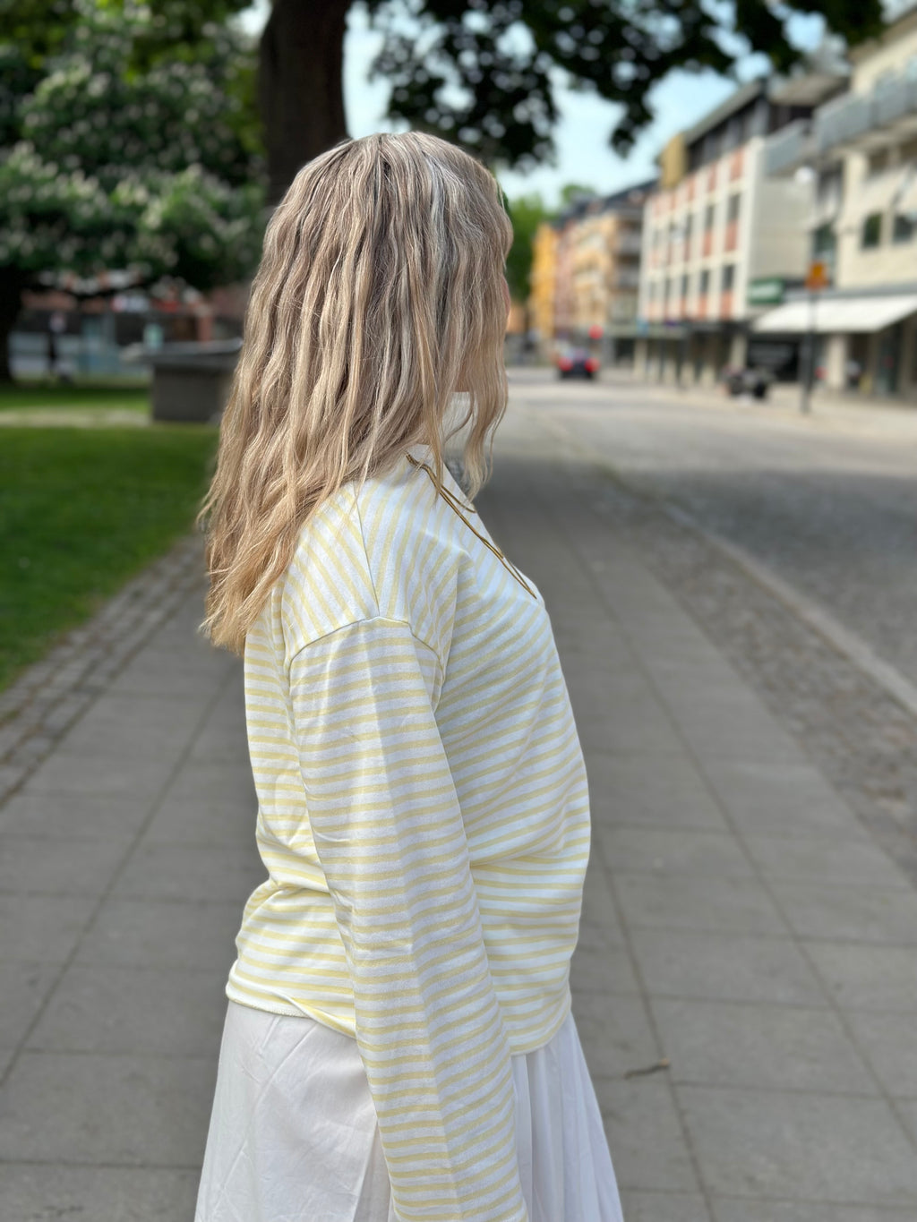 PIECES - SADIE LS TOP - BRIGHT WHITE/FRENCH VANILLA