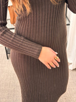 Ladda upp bild till gallerivisning, ONLY - ASTA LS O-NECK DRESS - COFFEE BEAN/MELANGE
