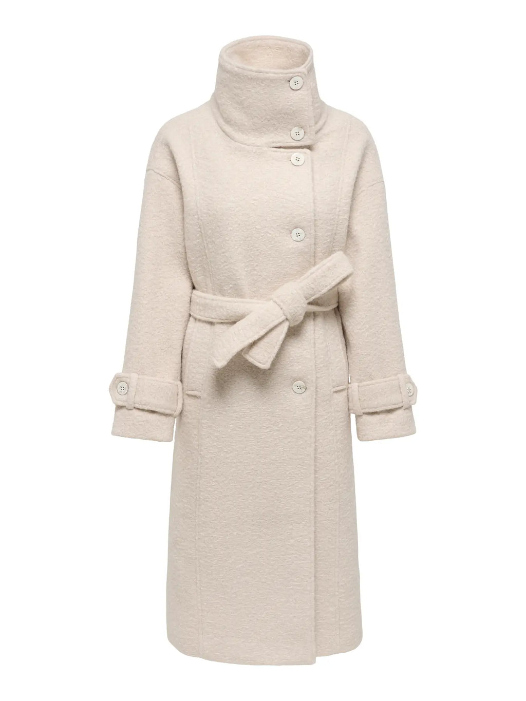 ONLY - BRANDY HIGH NECK COAT - PUMICE STONE