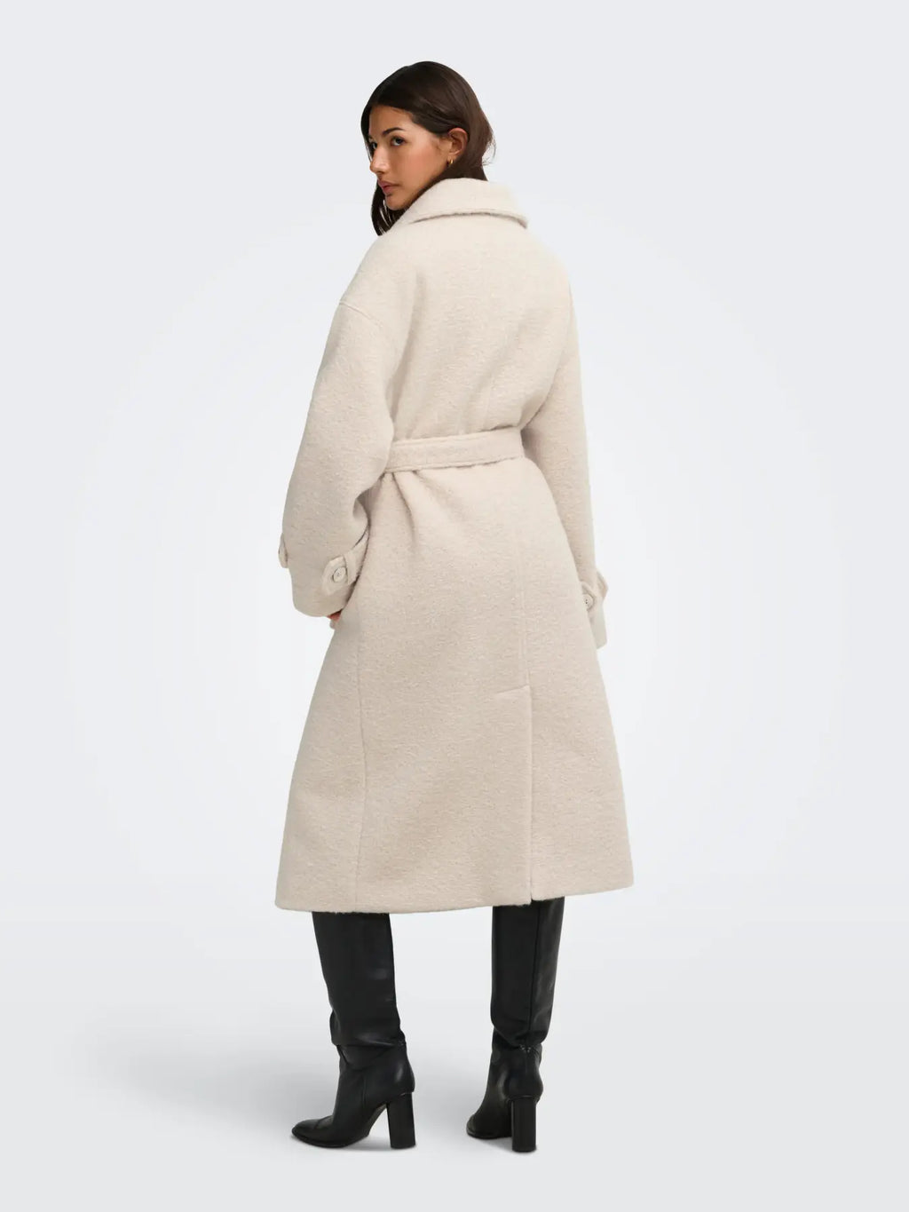 ONLY - BRANDY HIGH NECK COAT - PUMICE STONE