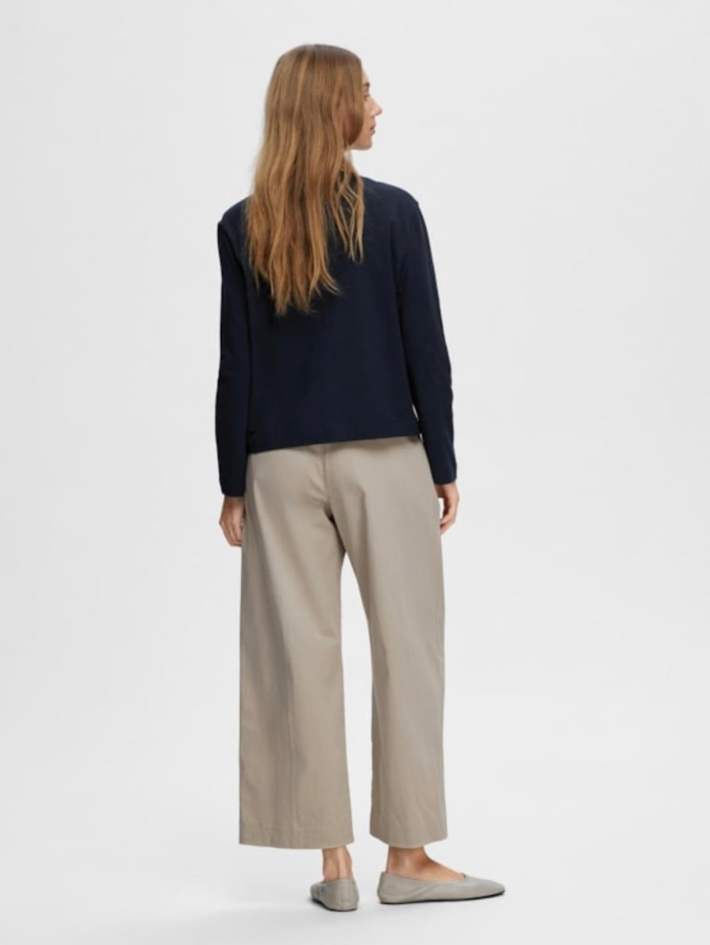 SELECTED FEMME - ESSENTIAL LS BOXY TEE - DARK SAPPHIRE