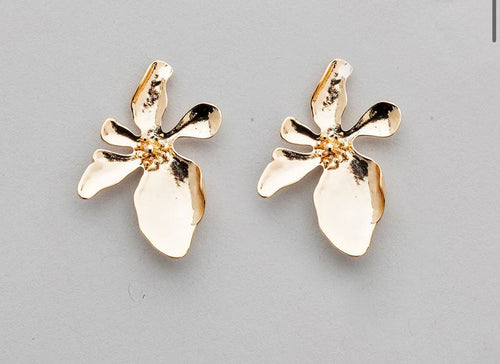 BOW19 DETAILS - FLOWER GOLD EARRINGS