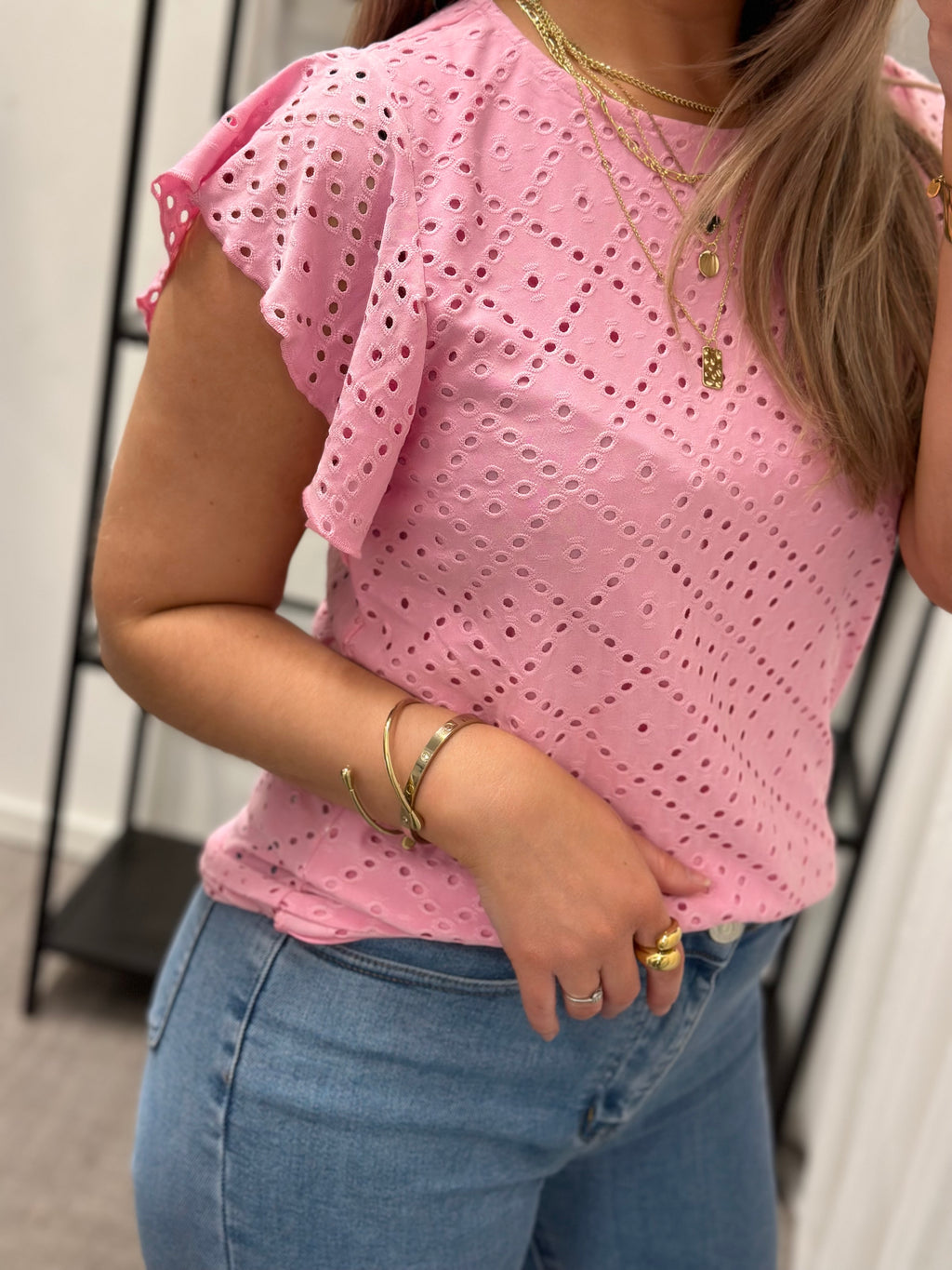 VEROMODA - TASSA SL FRILL TOP - BONBON