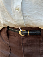 Ladda upp bild till gallerivisning, VEROMODA - DANIELA LEATHER BELT - BLACK/BRUSHED GOLD
