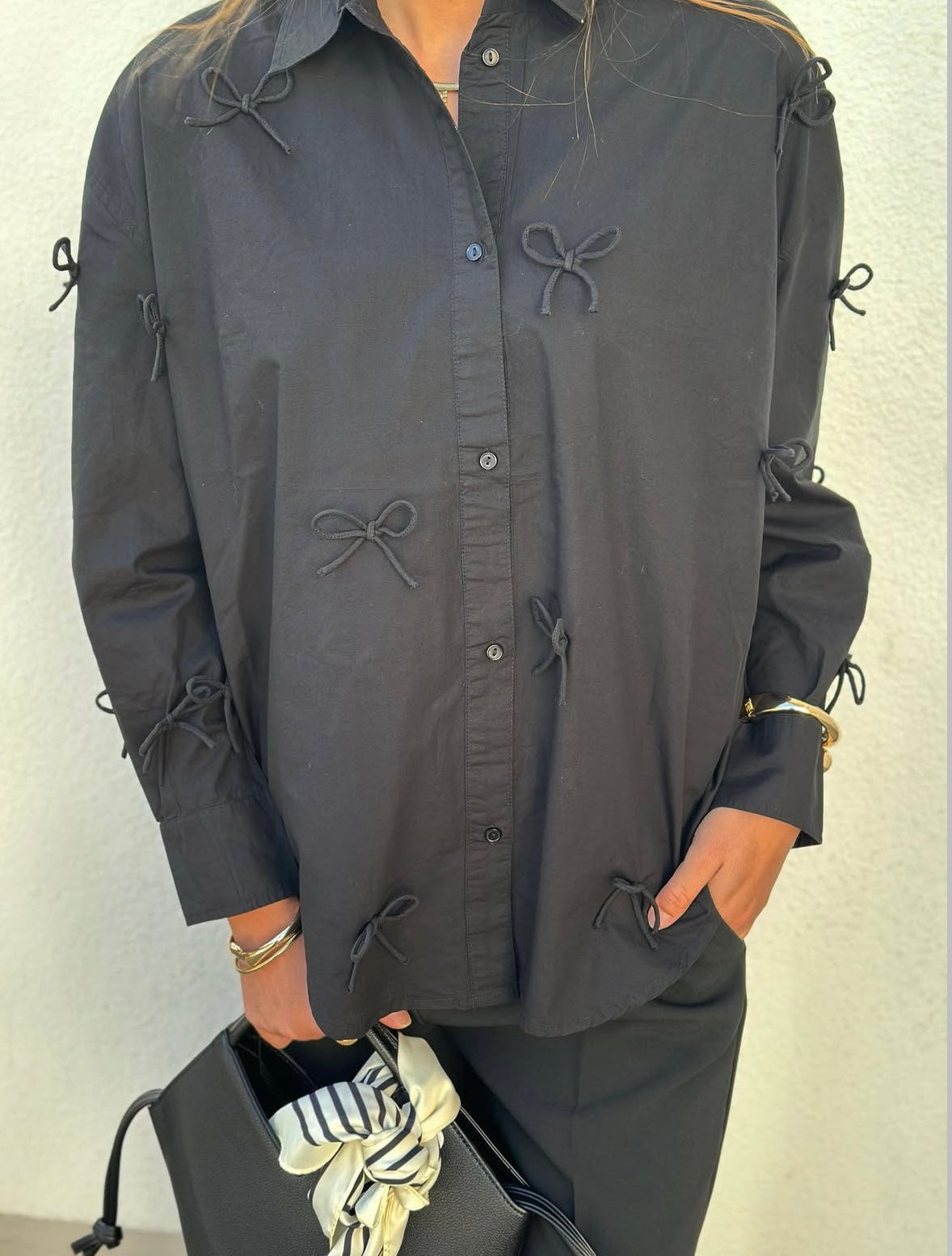 SOAKED - SL JOA BOW SHIRT LS - 194008 BLACK