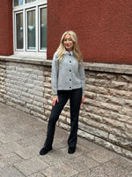 Ladda upp bild till gallerivisning, SELECTED FEMME - LULU SHORT CARDIGAN - LIGHT GREY MELANGE
