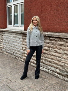 SELECTED FEMME - LULU SHORT CARDIGAN - LIGHT GREY MELANGE
