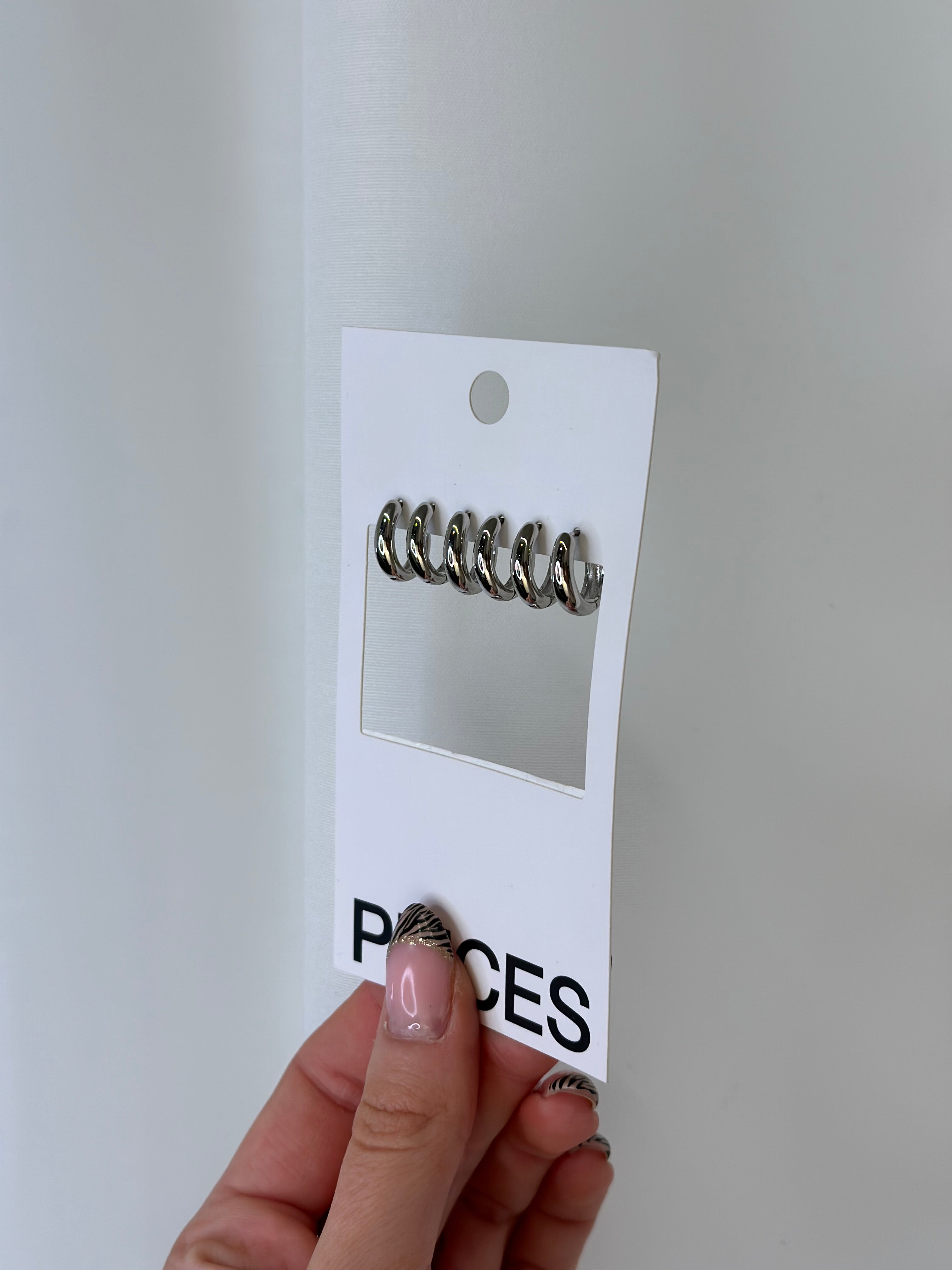 PIECES - NAMI EARRINGS 3-PACK - SILVER