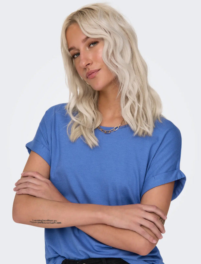 ONLY - MOSTER O-NECK TOP - BLUE YONDER