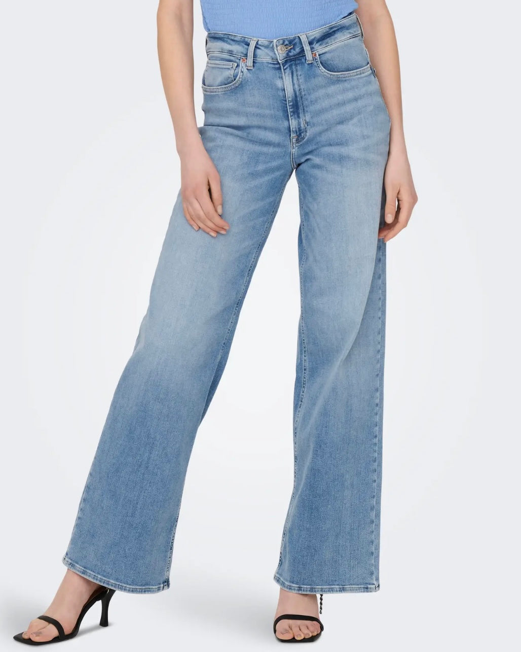 ONLY - MADISON BLUSH HW WIDE DENIM CRO371 - LIGHT BLUE DENIM